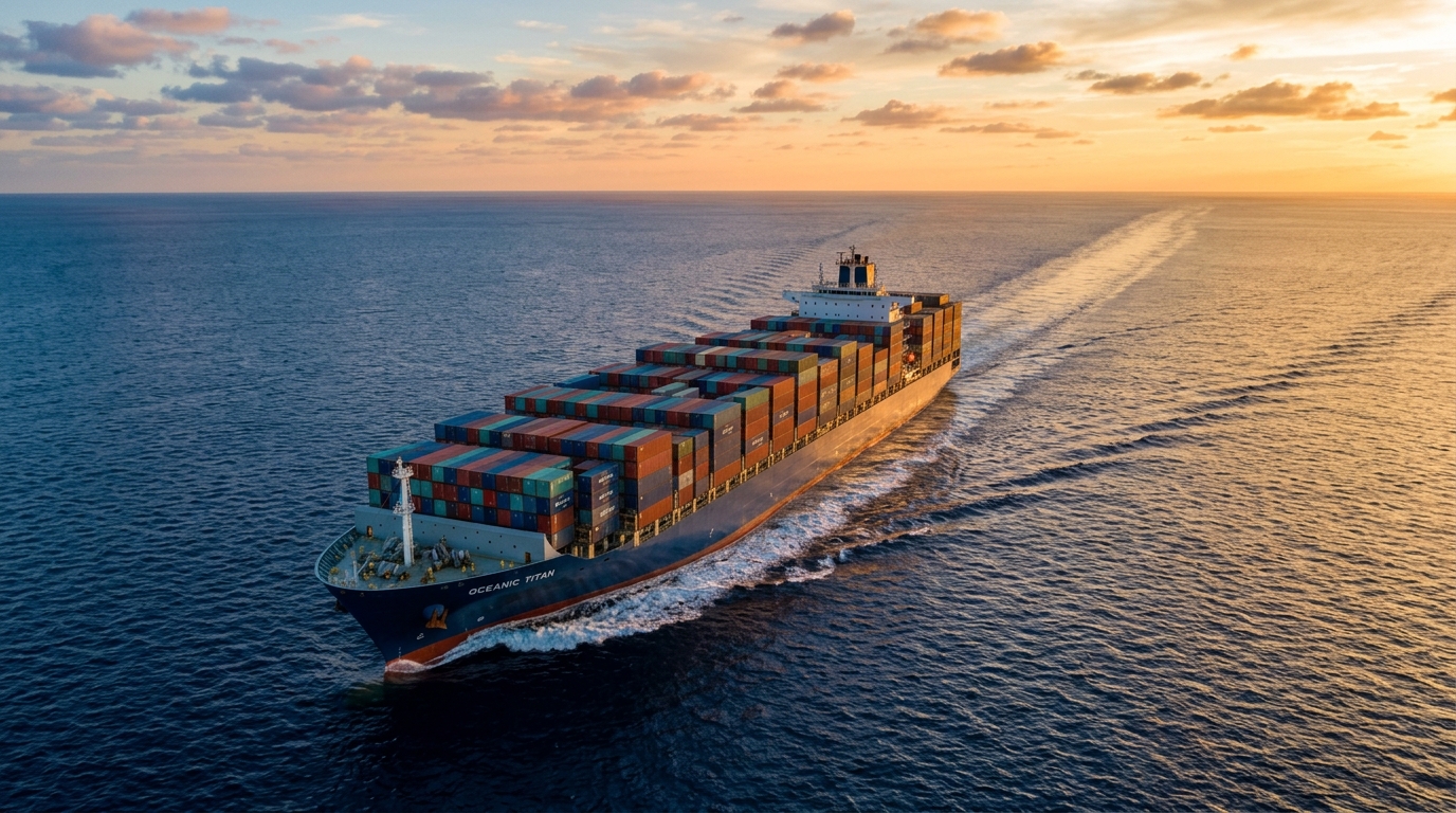Maritime Container Vessel at Sea